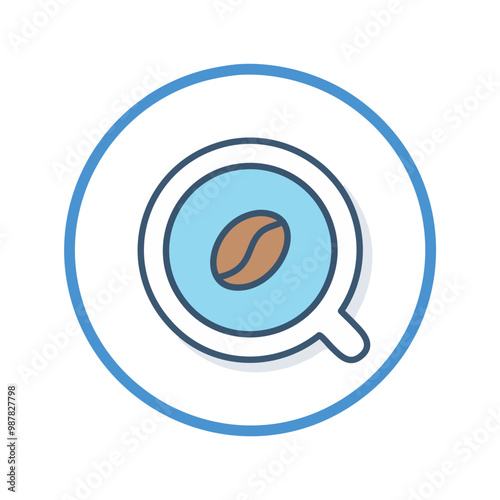 A coffee cup and a bean vector icon design