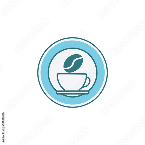 A coffee cup and a bean vector icon design