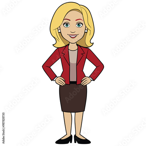 Smart business woman vector illustration