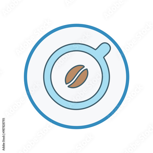 A coffee cup and a bean vector icon design