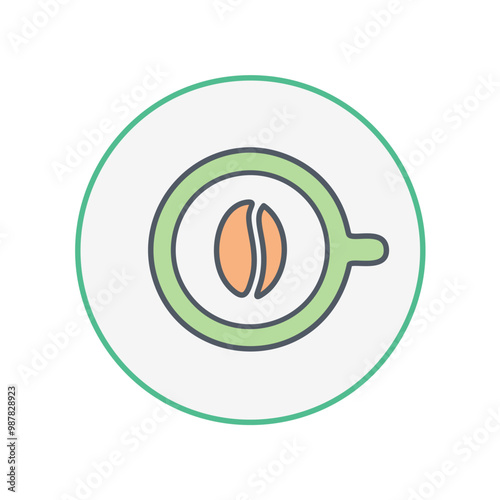 A coffee cup and a bean vector icon design