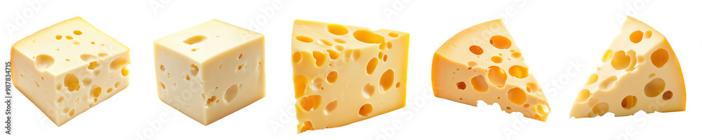 Assorted cheese pieces isolated on transparent background Assorted cheese pieces isolated on transparent background