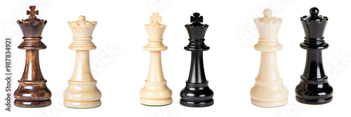 Chess pieces: king and queen on a transparent background