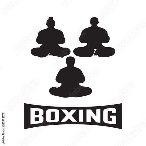 Creative Set Of Illustration Boxing Logo Design