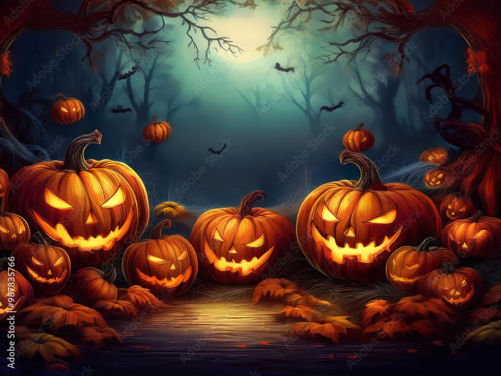 Halloween decoration in the night Halloween decoration in the night