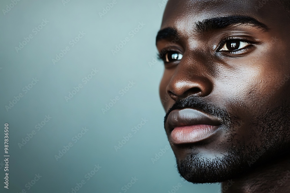 Handsome young man posing looking away from camera Handsome young man posing looking away from camera
