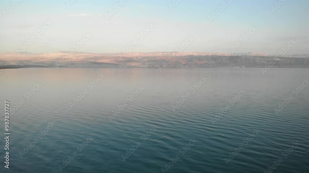 Dead Sea calm water at sunset
Drone view from Dead Sea, Judean Desert, Israel, 2024
Dead Sea calm water at sunset
Drone view from Dead Sea, Judean Desert, Israel, 2024