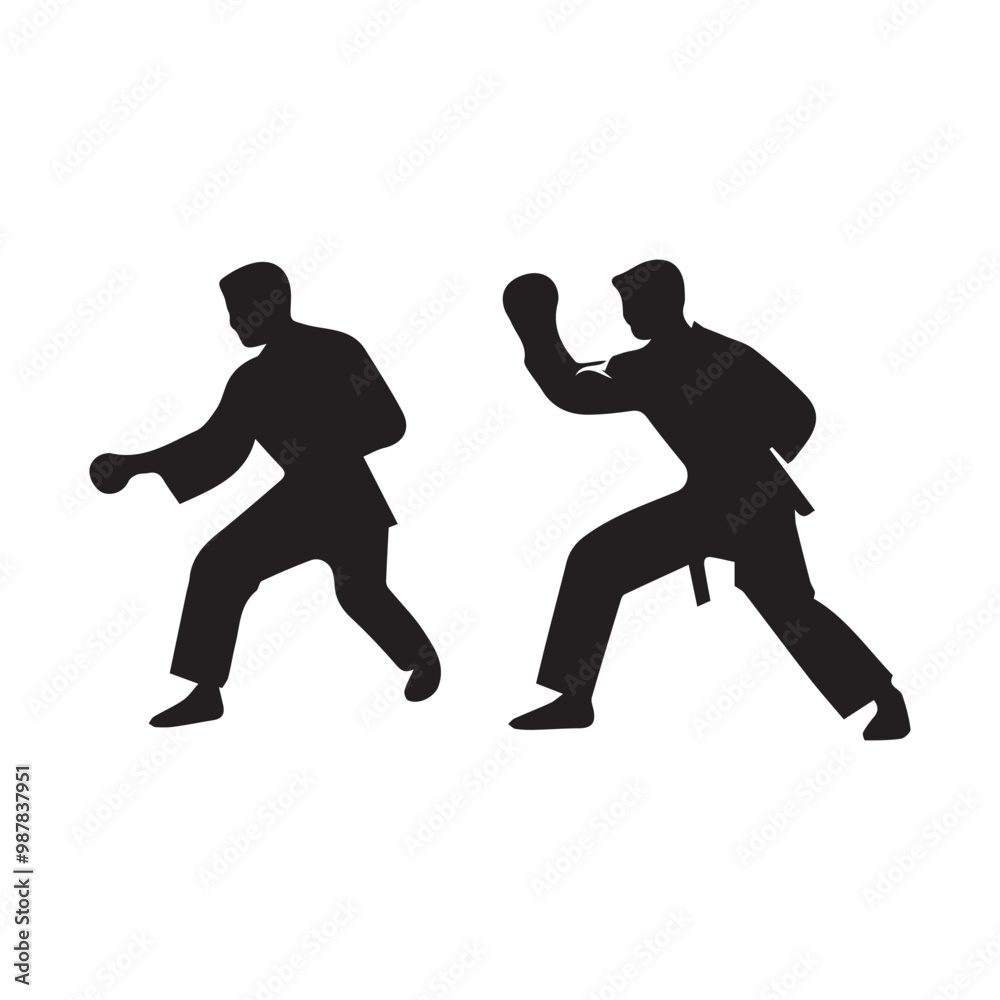 Creative Set Of Illustration Boxing Logo Design Creative Set Of Illustration Boxing Logo Design