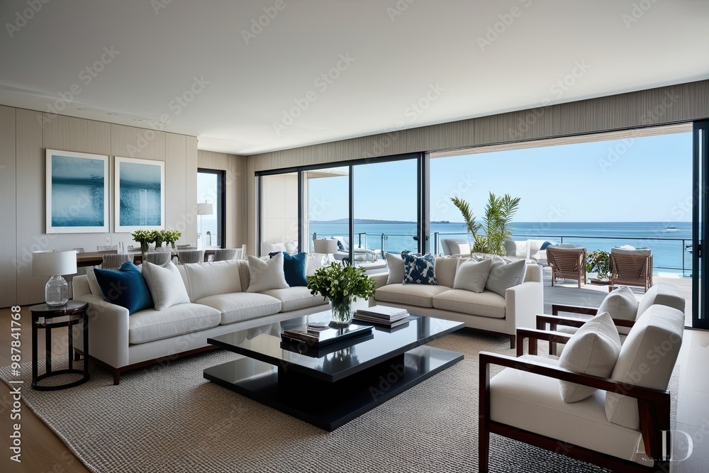 Sleek Modern Coastal Living Room Design Emphasizing Urban Elegance Sleek Modern Coastal Living Room Design Emphasizing Urban Elegance