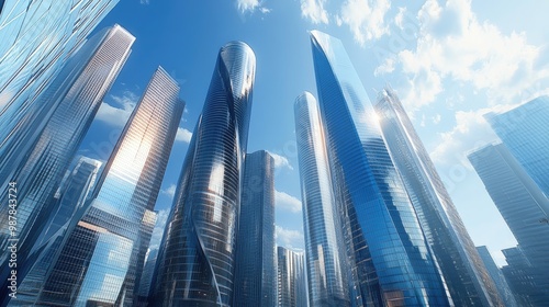 Modern Skyscrapers of a Smart City.