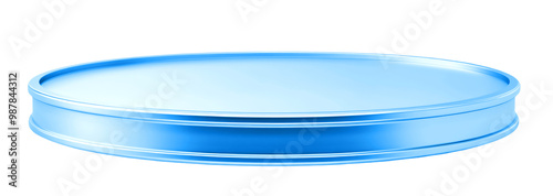 Blue color round podium