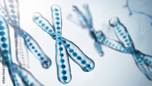 chromosome dna mRNA rRNA helix white background 