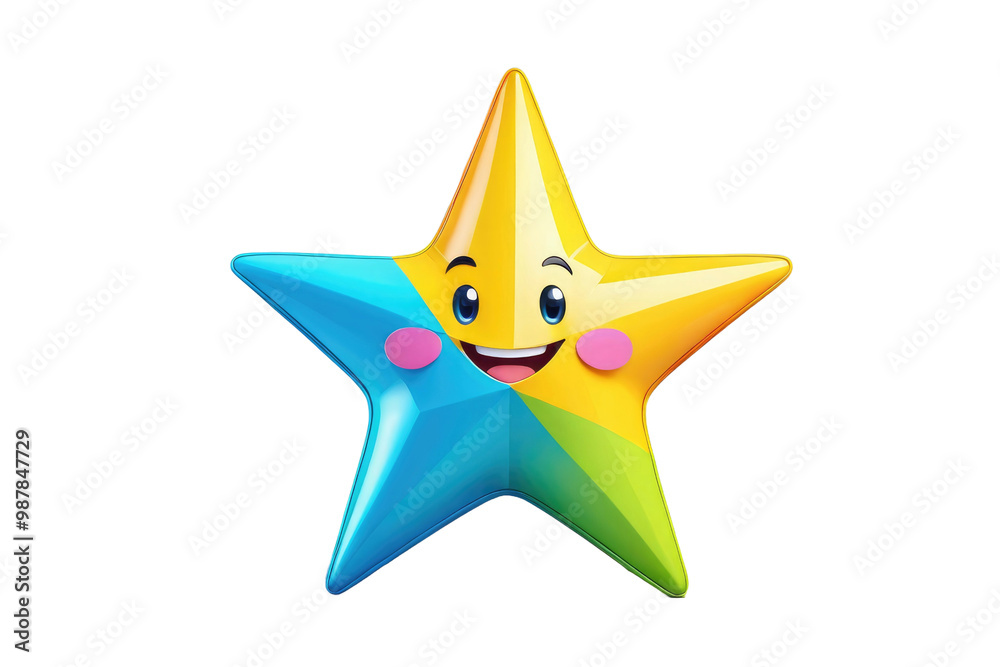 Cute happy cartoon star character, full body, vibrant colors, centered and isolated on white background, looking cheerful, clear cut-out, high-quality stock photo style Cute happy cartoon star character, full body, vibrant colors, centered and isolated on white background, looking cheerful, clear cut-out, high-quality stock photo style
