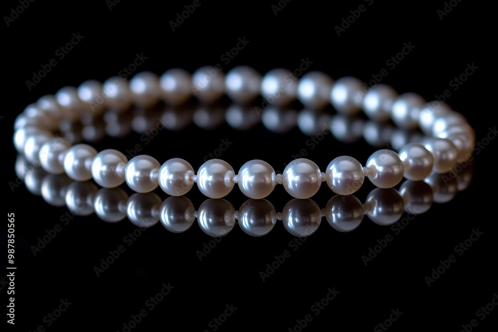 Pearls On Black Background Pearls On Black Background