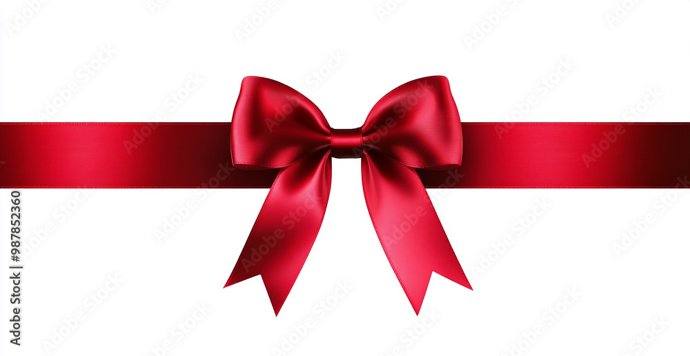 Red ribbon with bow isolated on white background vector illustration Red ribbon with bow isolated on white background vector illustration