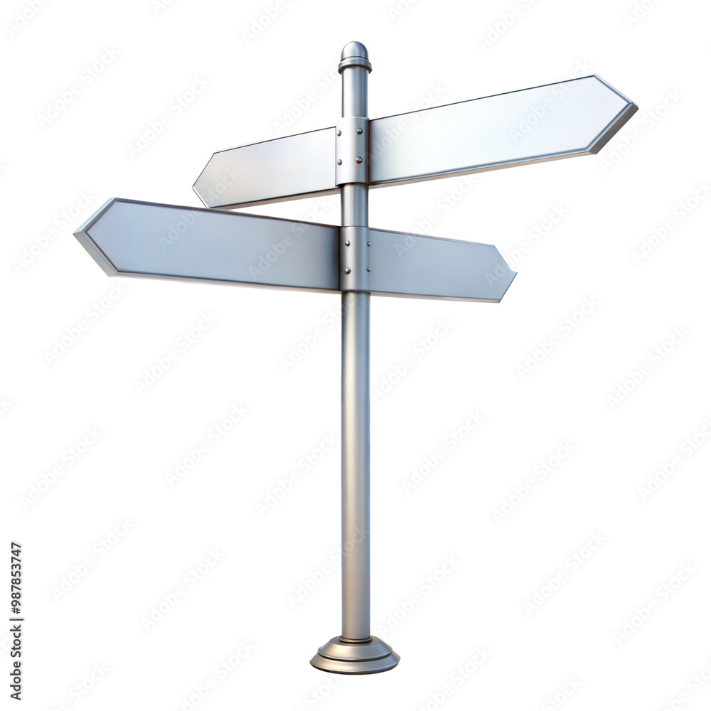 Blank Directional Signpost Isolated on White Background Blank Directional Signpost Isolated on White Background