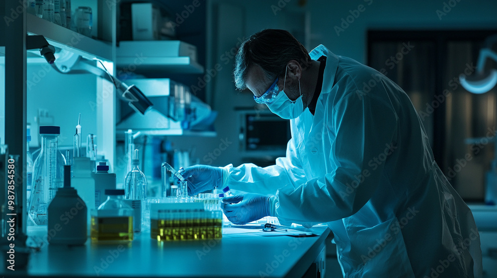 A high-quality photograph of a patient and doctor during a clinical trial, with the doctor administering A high-quality photograph of a patient and doctor during a clinical trial, with the doctor administering