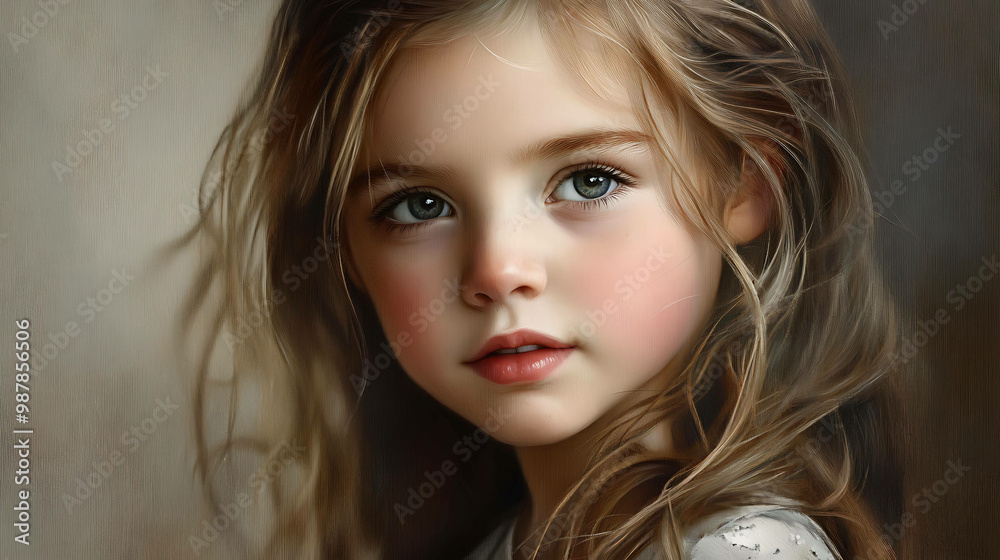 A portrait of a cute little girl with blonde hair and big blue eyes. A portrait of a cute little girl with blonde hair and big blue eyes.