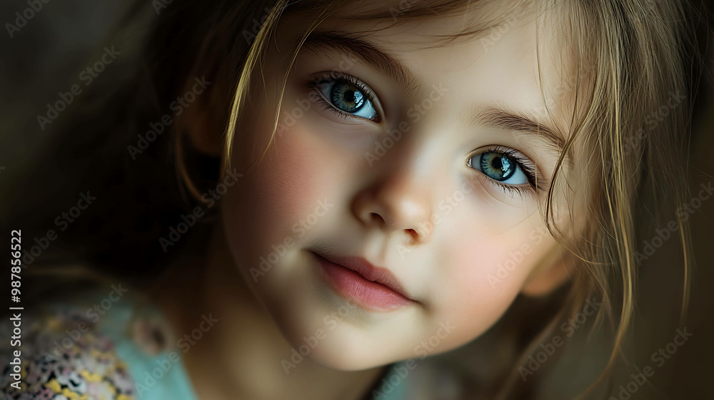 Close up portrait of a young girl with blue eyes. Close up portrait of a young girl with blue eyes.