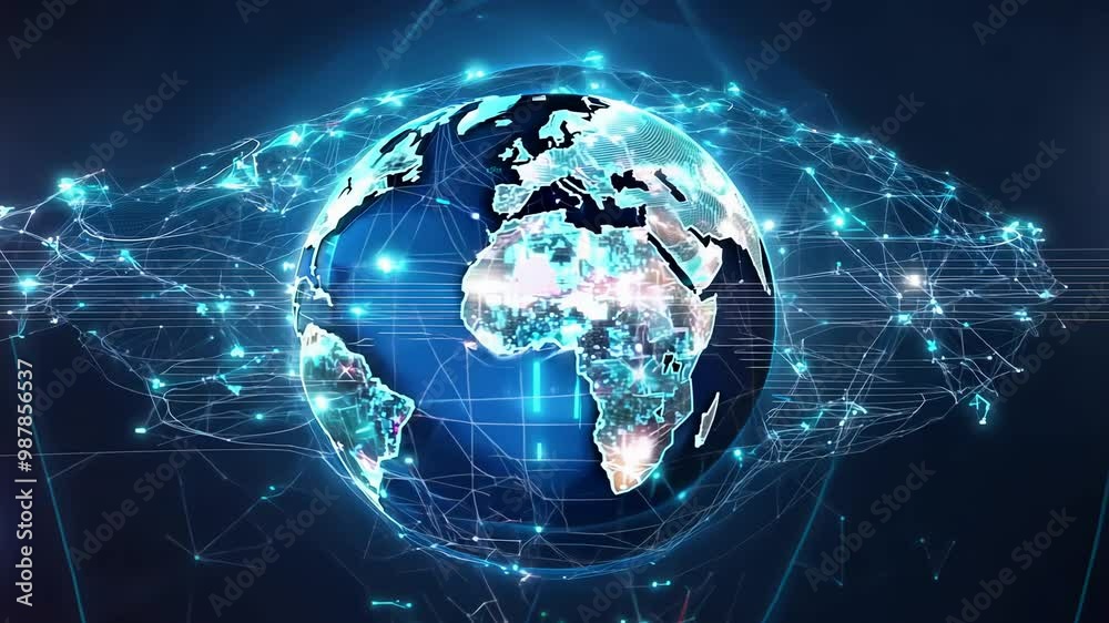 futuristic globe. Generative Ai futuristic globe. Generative Ai
