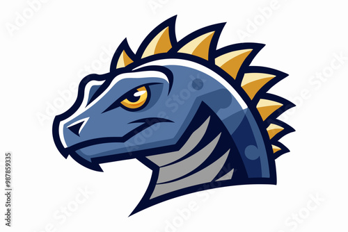 Ankylosaurus head mascot logo design vector illustration