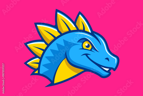 Ankylosaurus head mascot logo design vector illustration