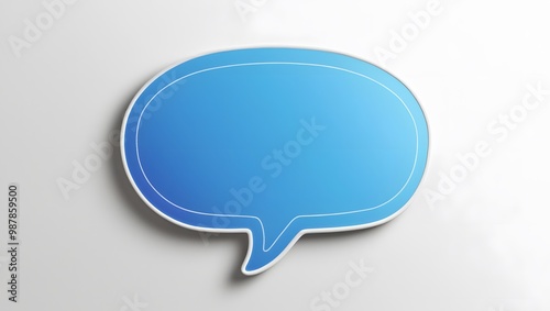 Blue speech bubble isolated.