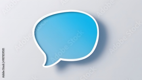 Blue speech bubble isolated.