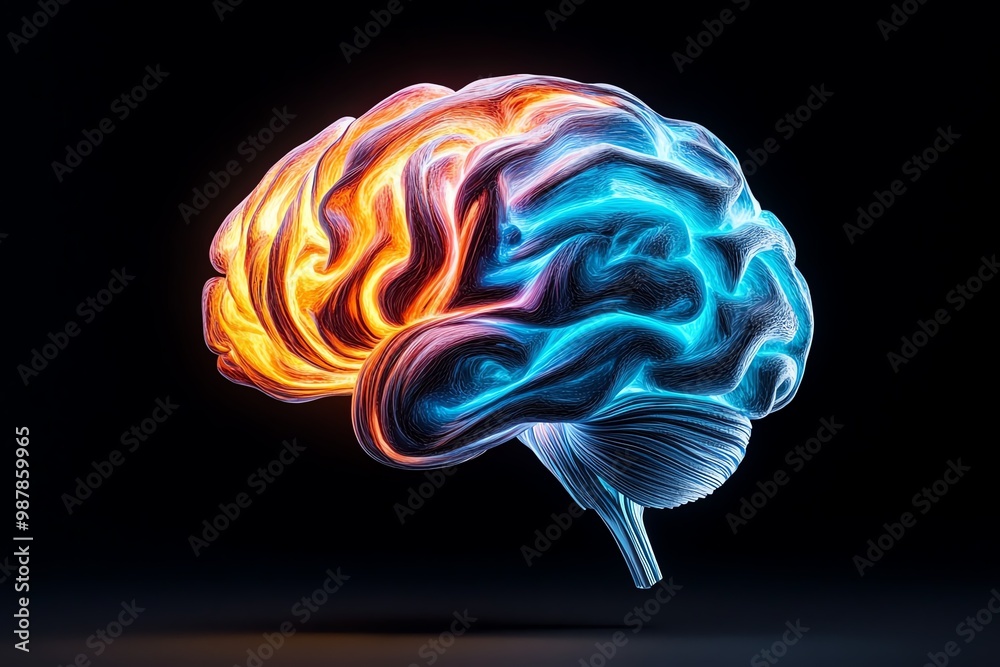 Abstract brain design, featuring swirling colors and flowing lines to symbolize creativity and thought processes Abstract brain design, featuring swirling colors and flowing lines to symbolize creativity and thought processes