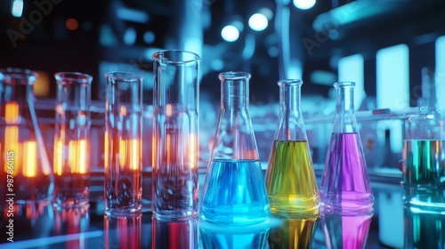 Laboratory test tubes composition background