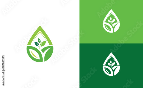 Nature house logo with green color can be used as symbols, brand identity, company logo, icon vector design