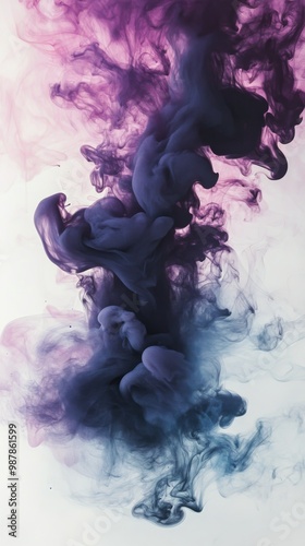 Colorful smoke swirling in dynamic patterns against a light background