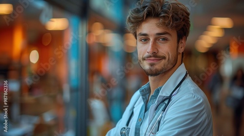 Confident Young Medical Student with a Hopeful Future - Portrait with Copy Space