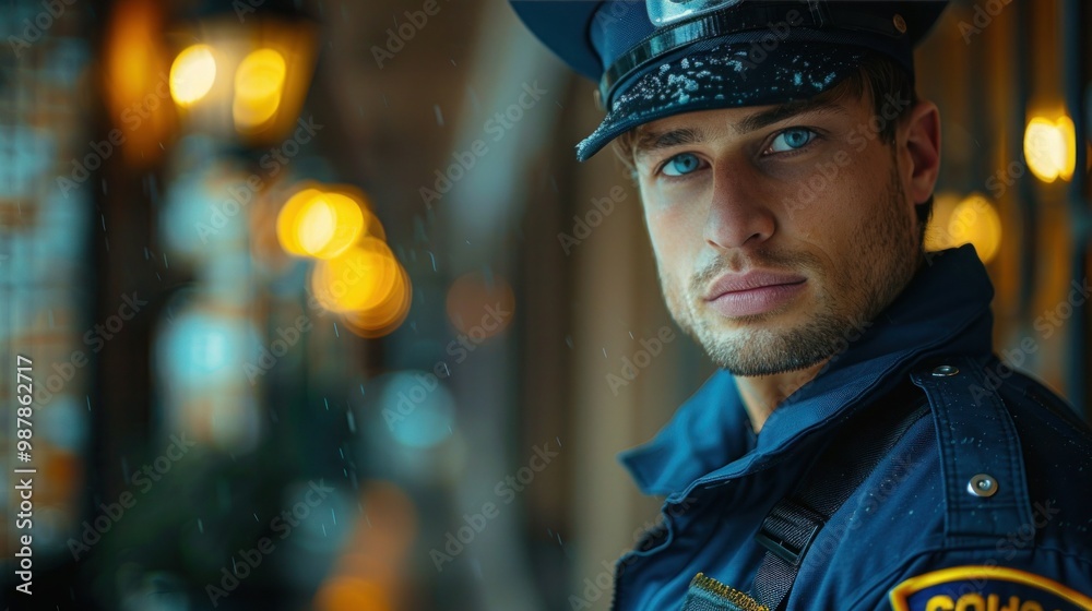Insecurity Concept: Security Guard with Insecurity Armband Insecurity Concept: Security Guard with Insecurity Armband