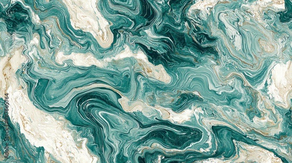 Elegance Unveiled: Opulent Marble with Teal and Ivory Swirls Elegance Unveiled: Opulent Marble with Teal and Ivory Swirls
