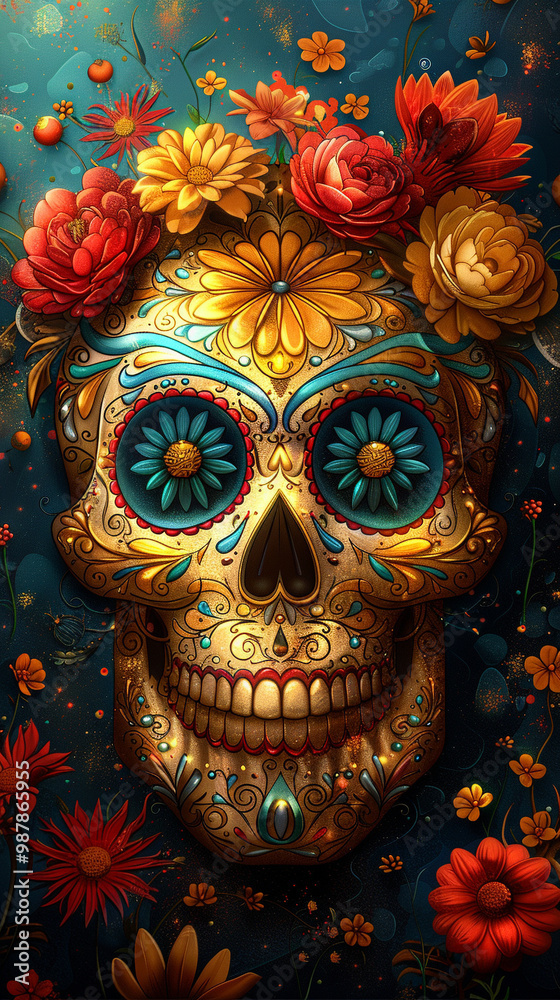 Festive Dia De Muertos background banner, celebration day of the dead Festive Dia De Muertos background banner, celebration day of the dead