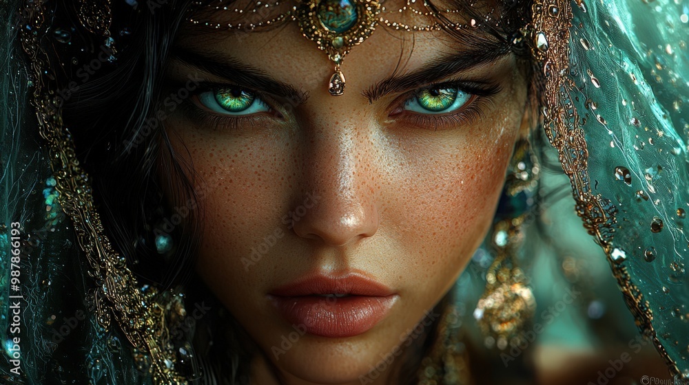 Hypnotic Portrait of a Woman with Enchanting Eyes Hypnotic Portrait of a Woman with Enchanting Eyes