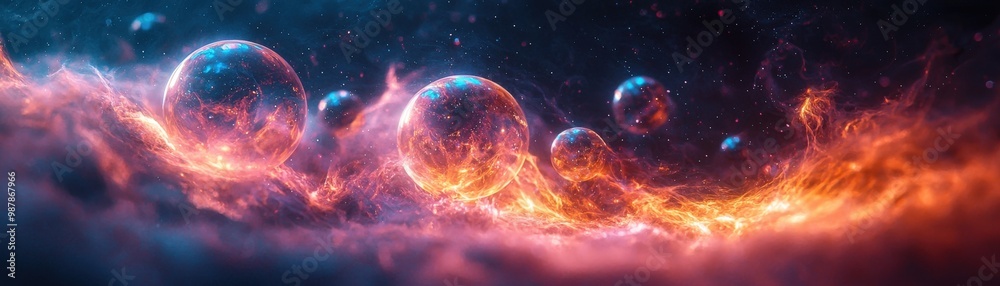 Obraz premium Ethereal Otherworldly Scene with Cosmic Elements
