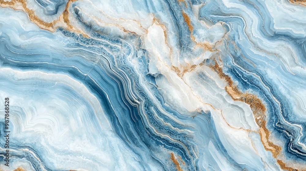 Serene Blue and White Marble Pattern - Luxury in Intricacy Serene Blue and White Marble Pattern - Luxury in Intricacy