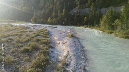 Aerial view of river bed in Vorderriss photo