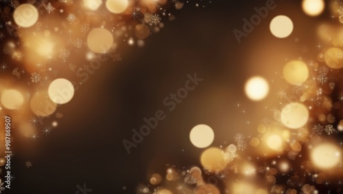 Yellow abstract bokeh made from Christmas lights