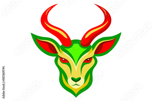 Antelope head mascot design vector illustration photo