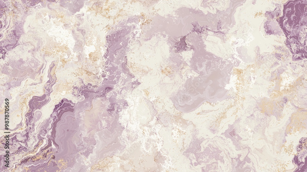 Fototapeta premium Tranquil Marble Seamless Pattern in Soft Lavender and Warm Beige Tones