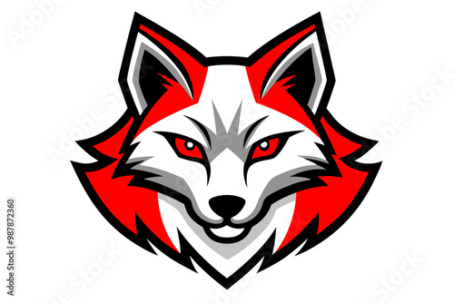 Arctic Fox head mascot logo design vector illustration