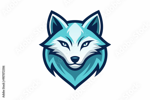 Arctic Fox head mascot logo design vector illustration