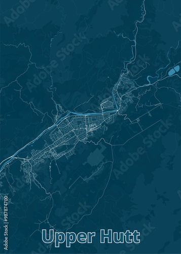 Upper Hutt, New Zealand artistic map poster photo