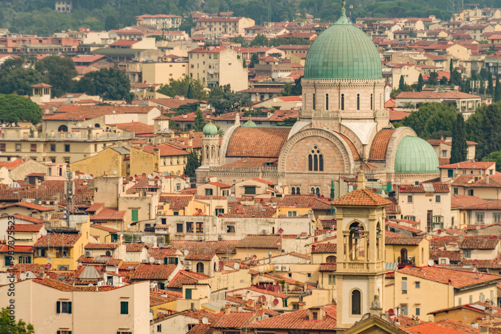 Obraz premium La Sinagoga vista da Piazzale Michelangelo a Firenze