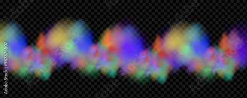 Background of an explosion of colorful smoke clouds.Multicolor fog with blue and yellow particles.Explosions of color powder.