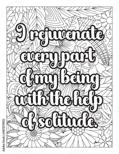 Adult Coloring page design, anxiety relief coloring book for adults. Motivational quotes coloring pages design. yourself words coloring book pages design. 