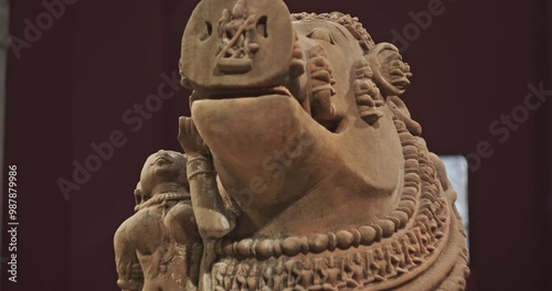 Close-up View On Varaha - Colossal Boar Is Third Incarnation Of Lord Vishnu. Varaha Is Depicted As Boar Or In Anthropomorphic Form, With Boar's Head And Human Body. His Consort, Bhumi Is Generally photo